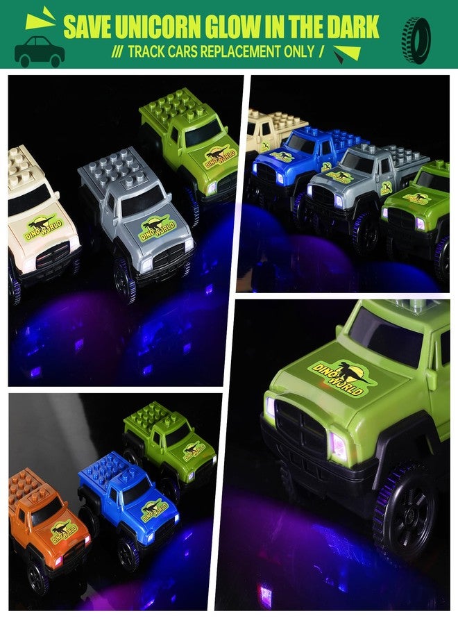 Save Unicorn Tracks Cars Replacement only,Track Cars for Tracks Glow in The Dark, Car Tracks Accessories with 3 Flashing LED Lights, Compatible with Most Car Tracks for Kids Boys Girl(5pack) - Image 3